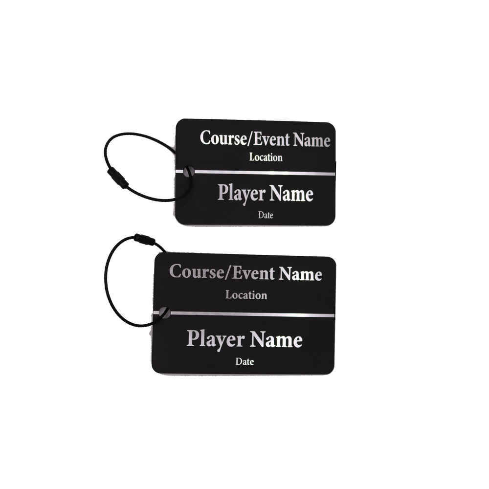 Acrylic Golf Bag Tags - Black & Silver