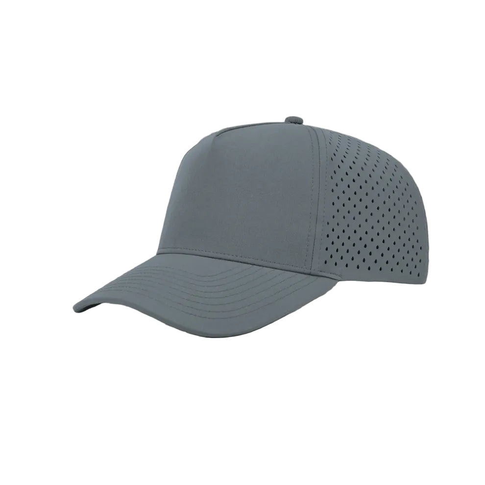Charcoal Laser Perforated 5-Panel Snapback Golf Hat