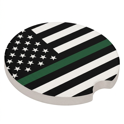 Thin Line American Flag Car Coaster