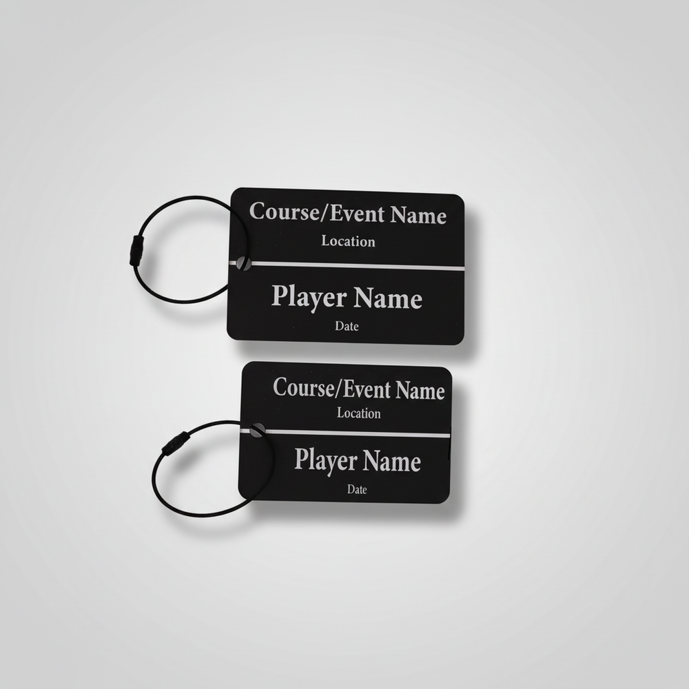 Acrylic Golf Bag Tags - Black & White