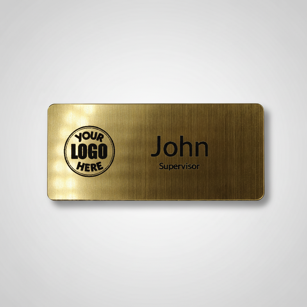 Engraved Name Tag – 2.5" x 1 Gold/Black
