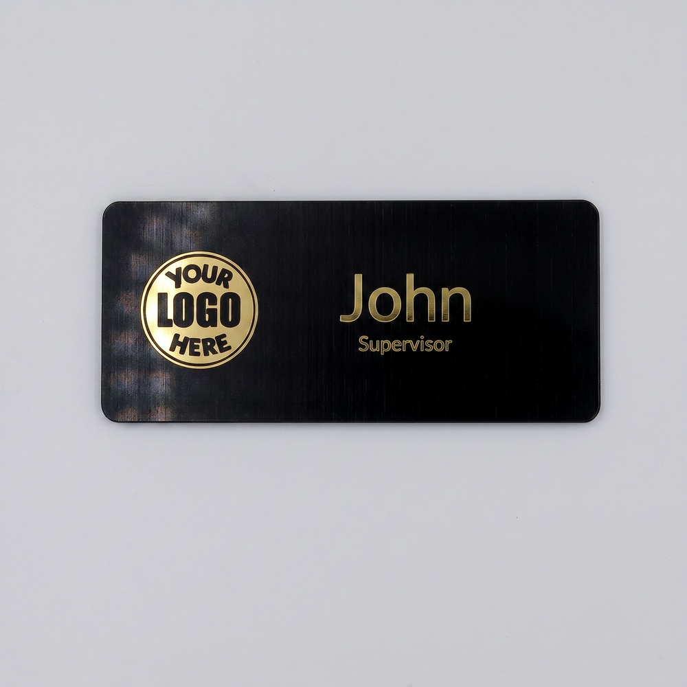 Engraved Name Tag – 2.5" x 1 Gold/Black