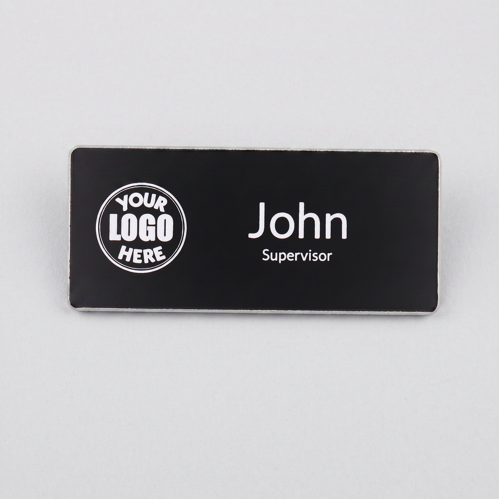Engraved Name Tag – 2.5" x 1" Black/White