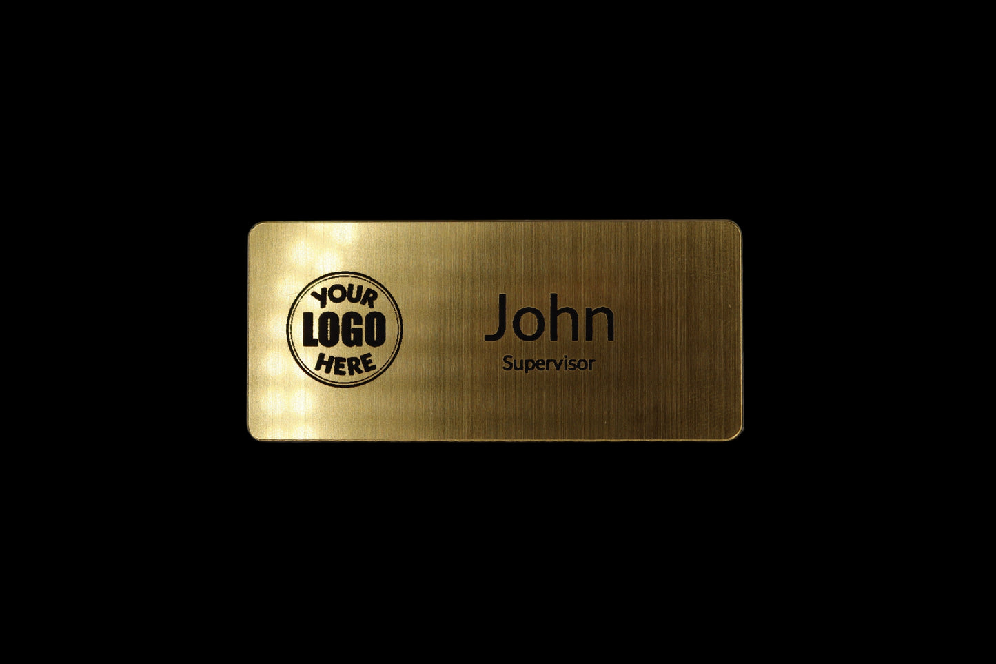 Engraved Name Tag – 2.5" x 1 Gold/Black