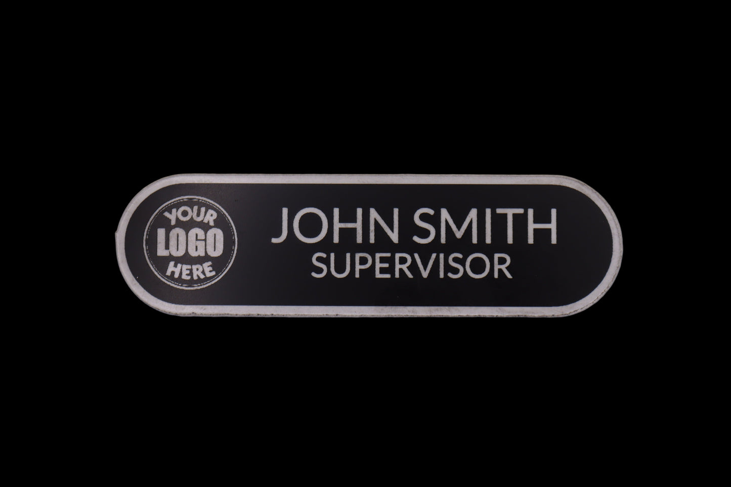 Engraved Name Tag – 3.5" x 1" Black/White