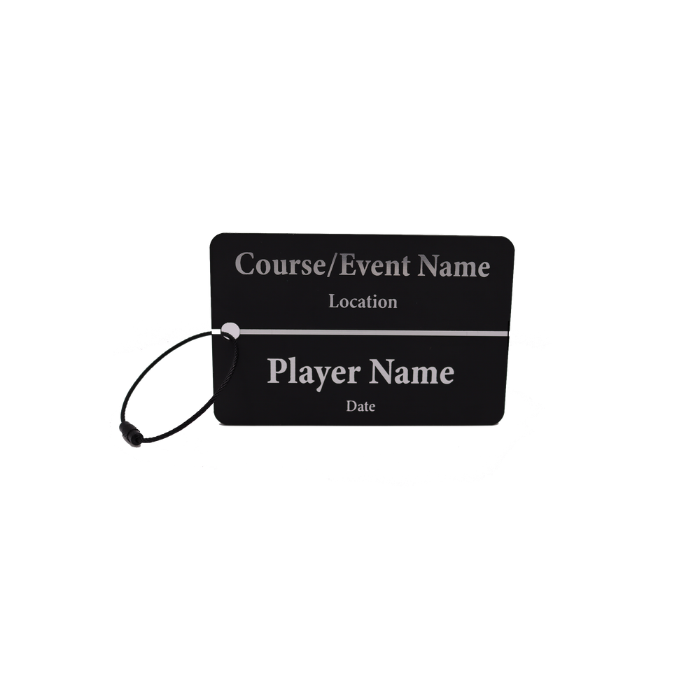 Acrylic Golf Bag Tags - Black & Silver
