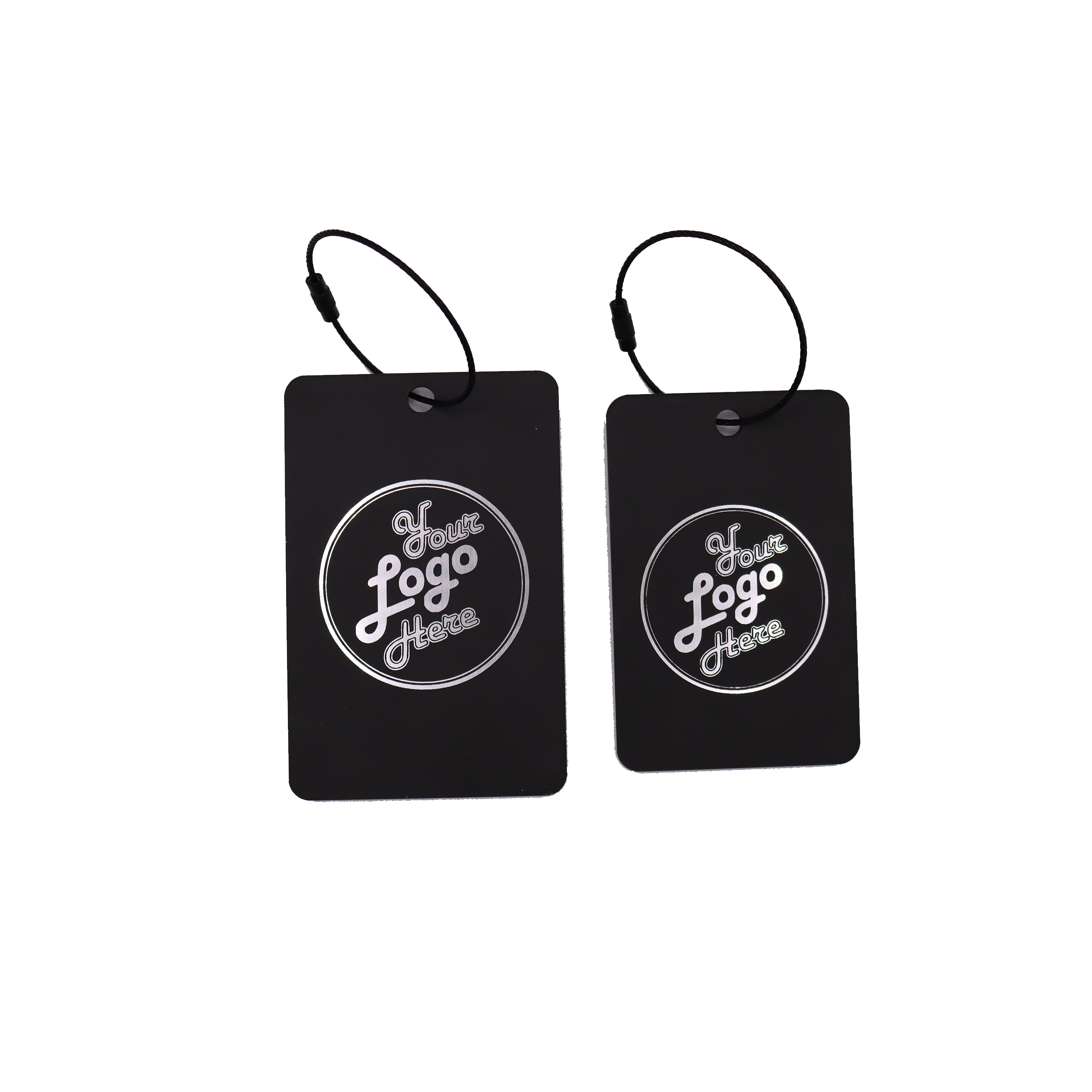 Custom Engraved Black & Silver Acrylic Golf Bag Tags