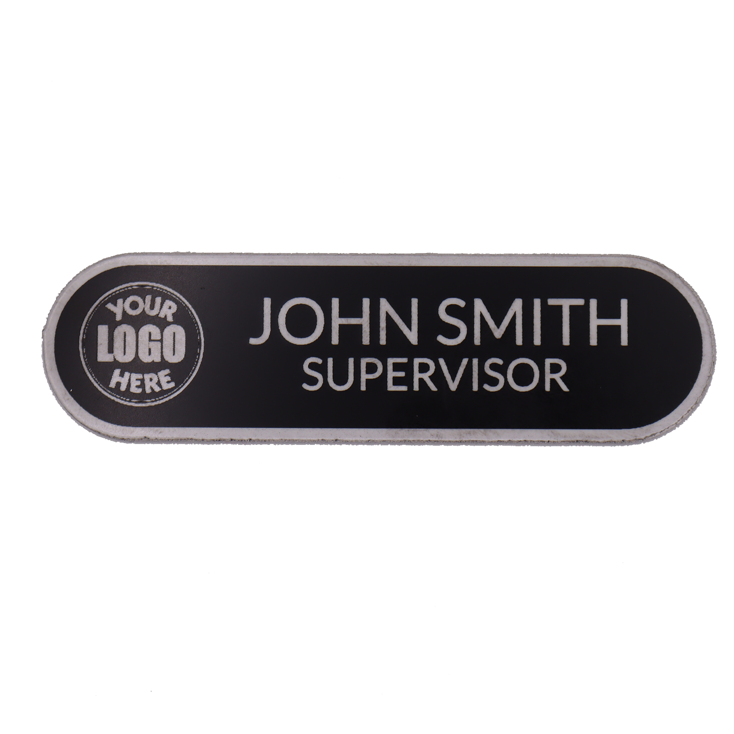 Engraved Name Tag – 3.5" x 1" Black/White
