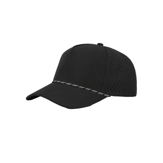 Black & White Rope 5-Panel Performance Golf Hat