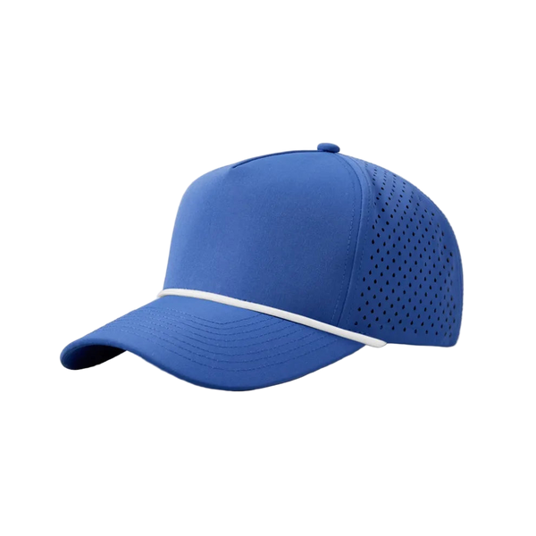 Custom Blue & White Rope 5-Panel Performance Golf Hat