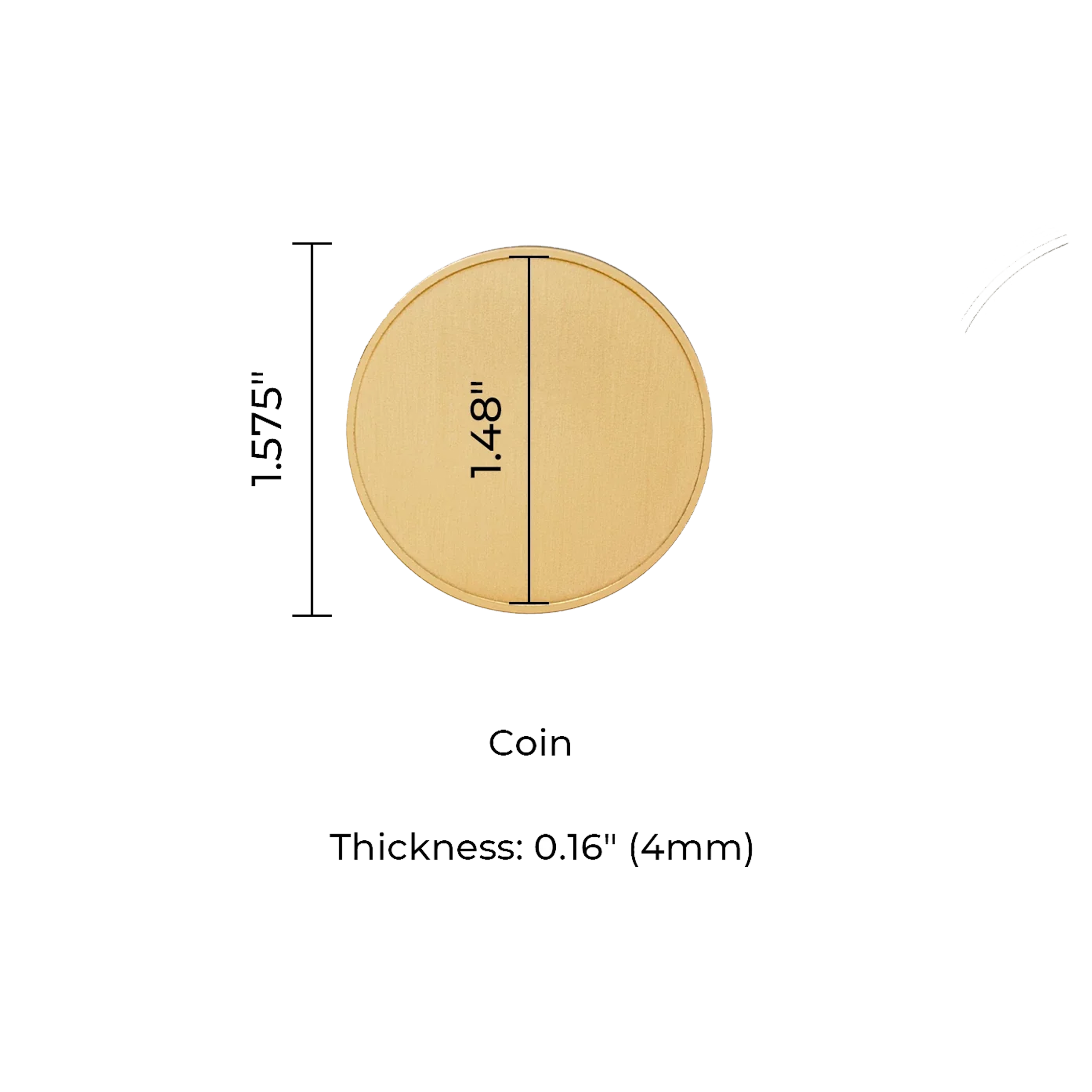 Custom Brass Coin – 1.6" Diameter, 4mm Thick