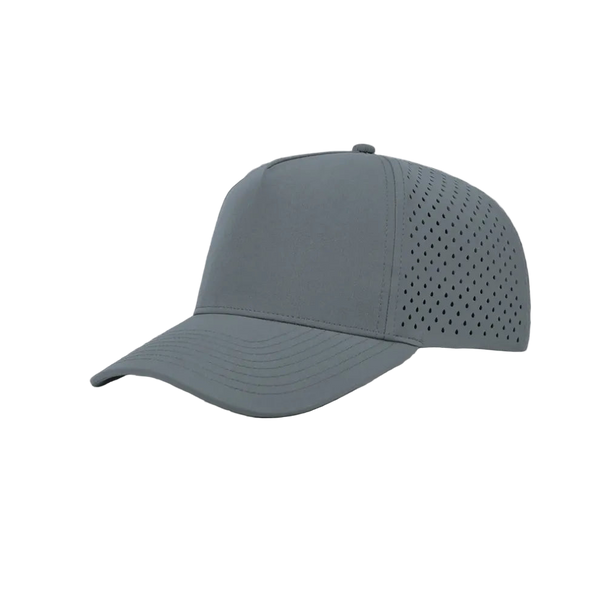 Charcoal Laser Perforated 5-Panel Snapback Golf Hat