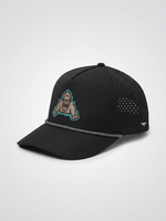 The Yeti Hat | Black Snapback | Perforated Performance Hat with Yeti Patch