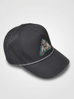 The Yeti Hat | Black Snapback | Perforated Performance Hat with Yeti Patch