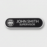 Engraved Name Tag – 3.5" x 1" Black/White