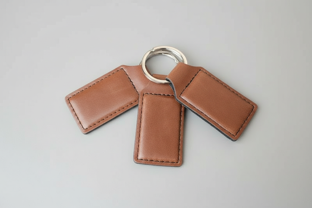 Custom Laser Engraved Leather Keychain