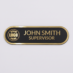 Engraved Name Tag – 3.5" x 1" Gold/Black