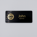 Engraved Name Tag – 2.5" x 1 Gold/Black