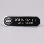 Engraved Name Tag – 3.5" x 1" Silver/Black