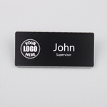 Engraved Name Tag – 2.5" x 1" Black/White