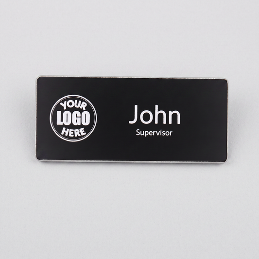 Engraved Name Tag – 2.5" x 1" Black/White