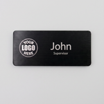Engraved Name Tag – 2.5" x 1" Silver/Black