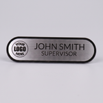 Engraved Name Tag – 3.5" x 1" Silver/Black