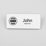 Engraved Name Tag – 2.5" x 1" Black/White