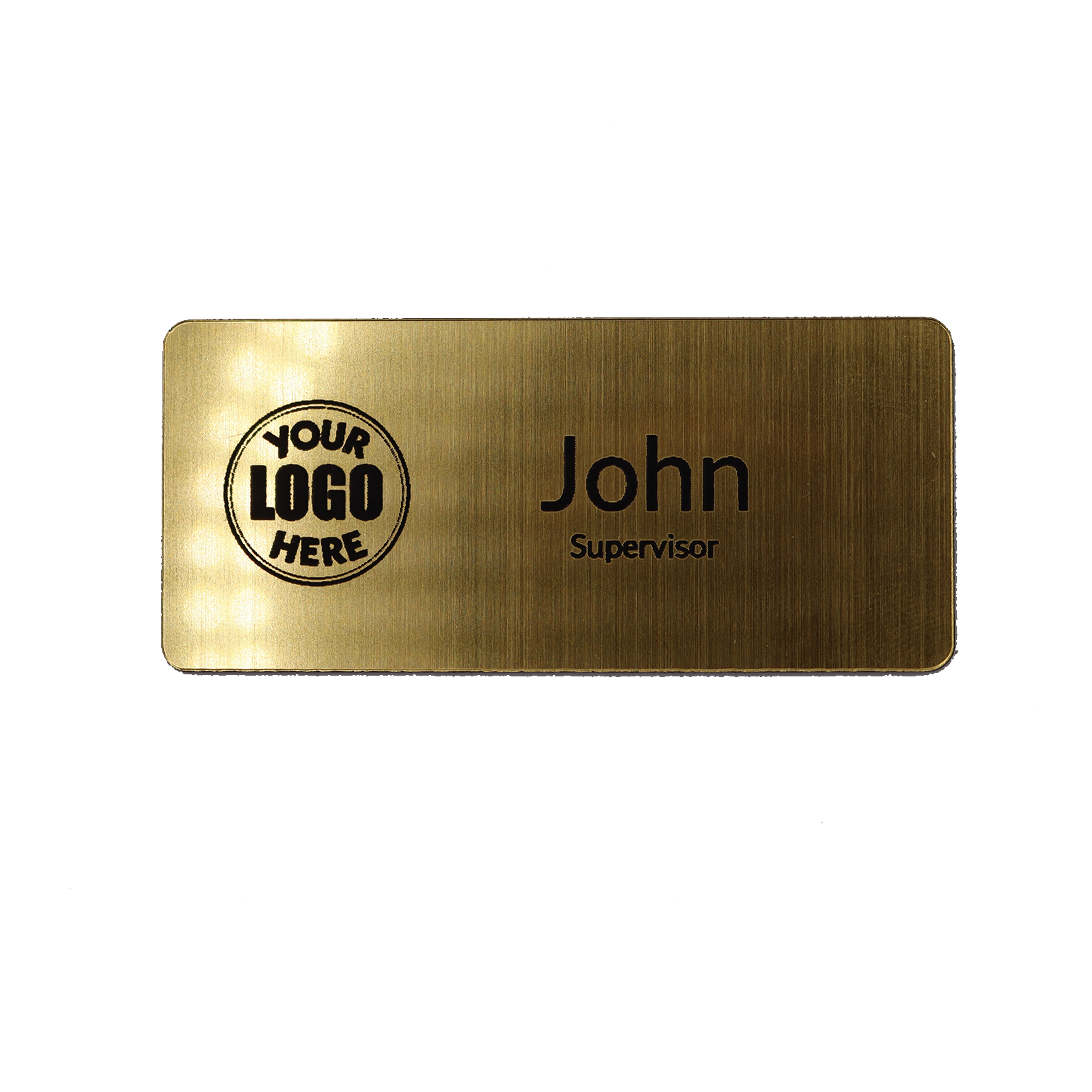 Engraved Name Tag – 2.5" x 1 Gold/Black