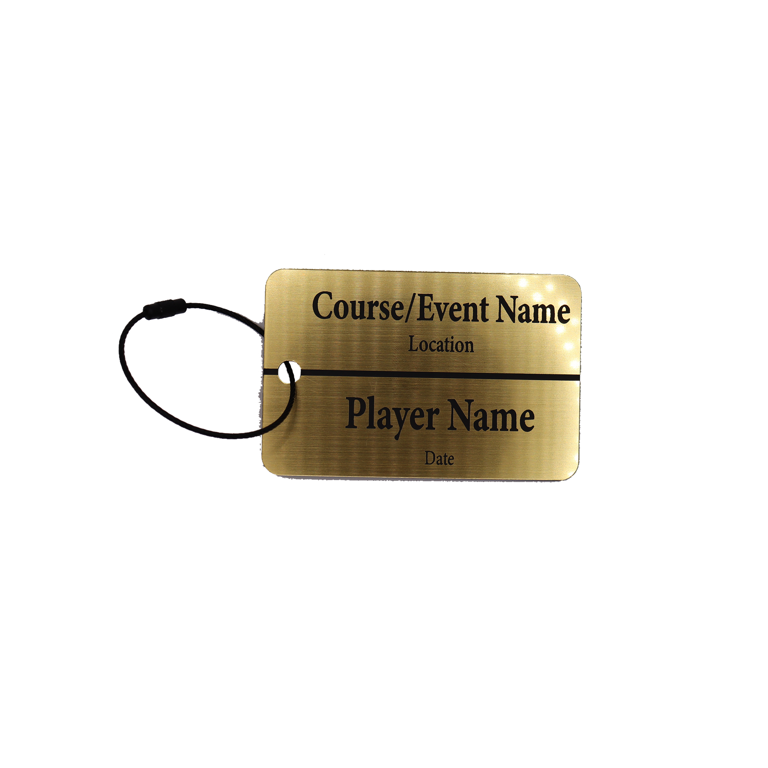 Custom Engraved Black & Gold Acrylic Golf Bag Tags