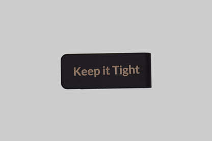 Matte Black Stainless Steel Money Clip – Blank, Pre-Engraved, or Custom