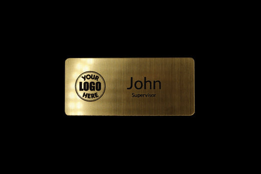 Engraved Name Tag – 2.5" x 1 Gold/Black