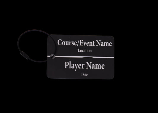 Custom Engraved Black & White Acrylic Golf Bag Tags