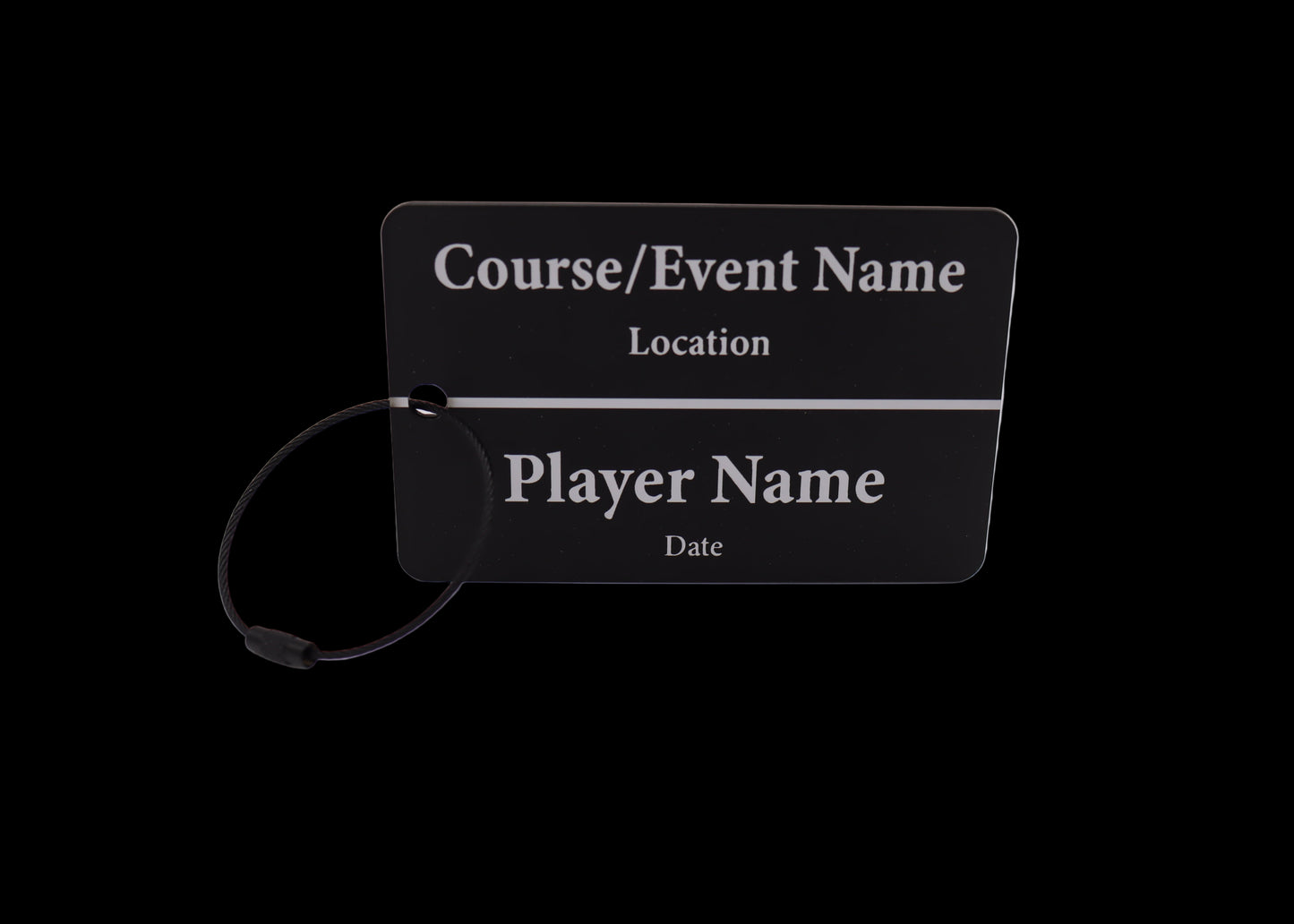 Custom Engraved Black & Sliver Acrylic Golf Bag Tags
