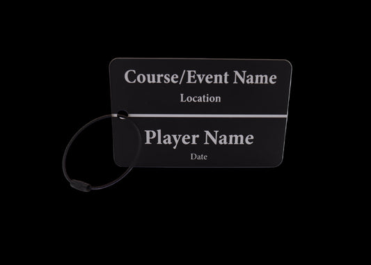 Custom Engraved Black & Sliver Acrylic Golf Bag Tags