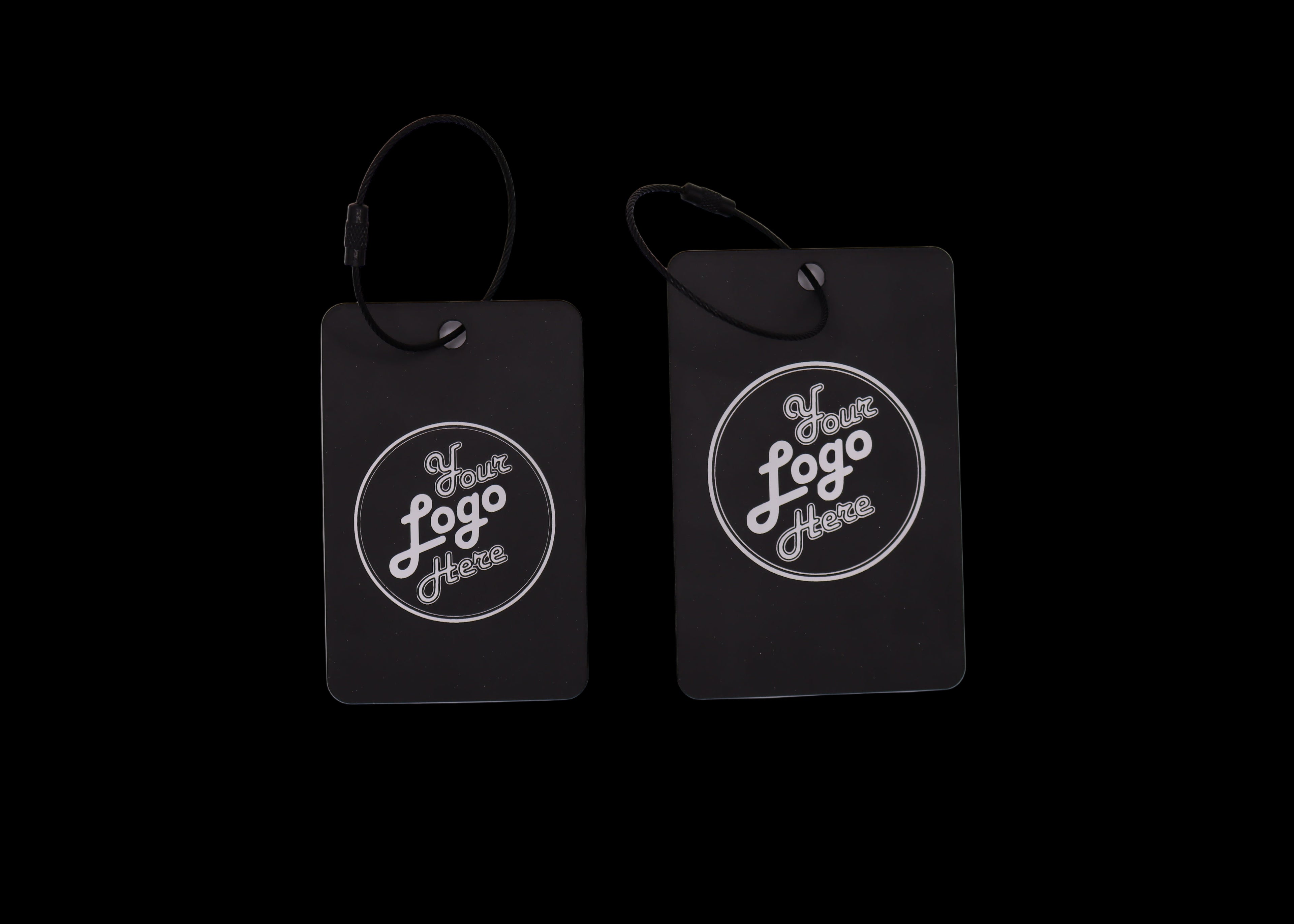 Custom Engraved Black & White Acrylic Golf Bag Tags