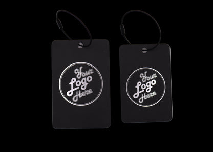 Custom Engraved Black & Sliver Acrylic Golf Bag Tags