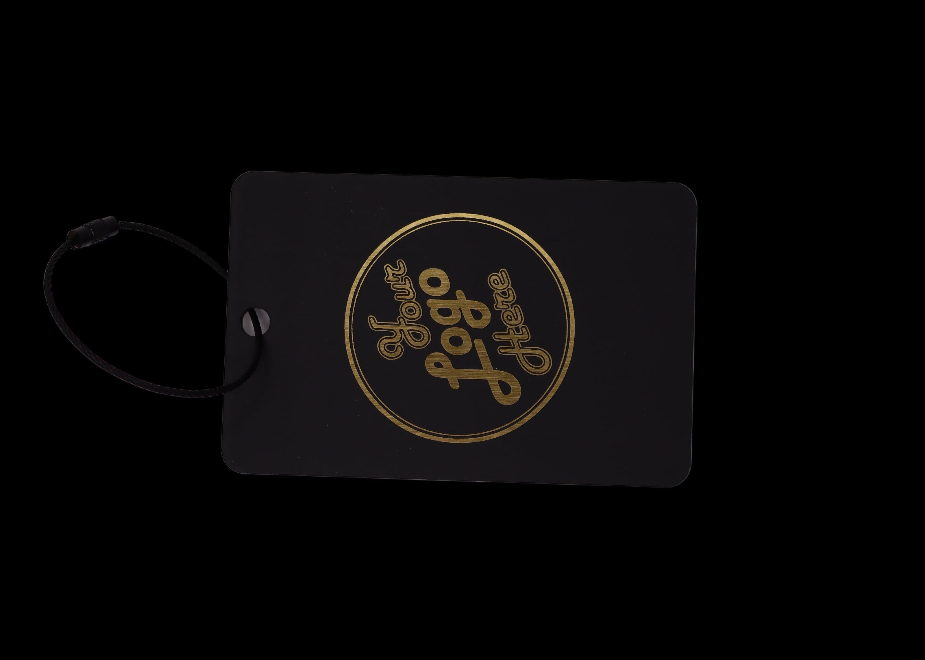 Custom Engraved Black & Gold Acrylic Golf Bag Tags