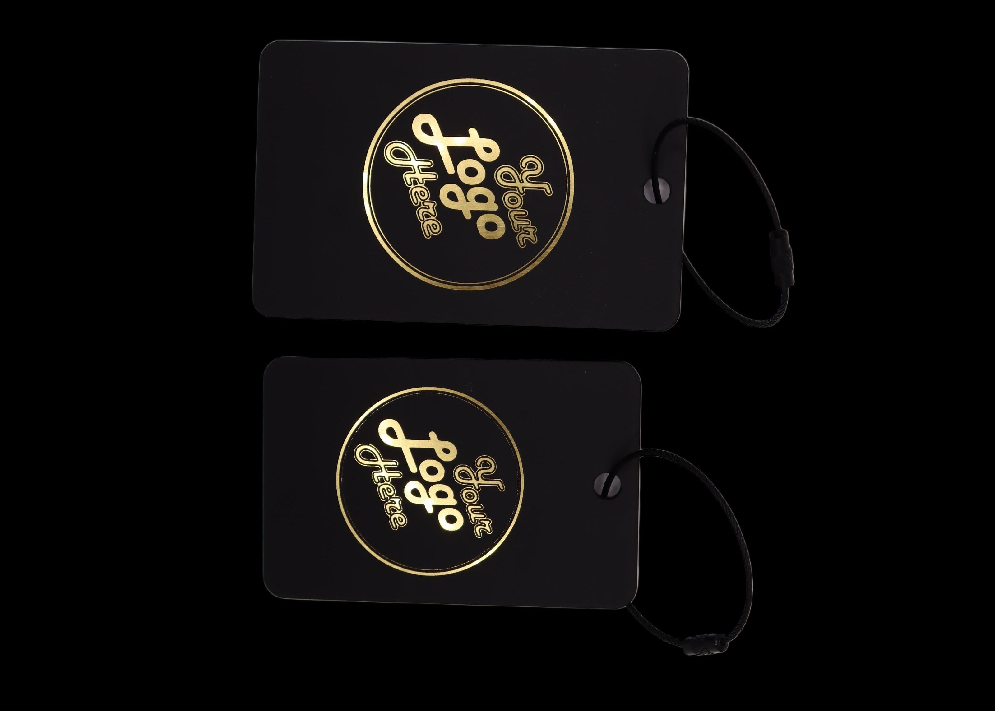 Custom Engraved Black & Gold Acrylic Golf Bag Tags