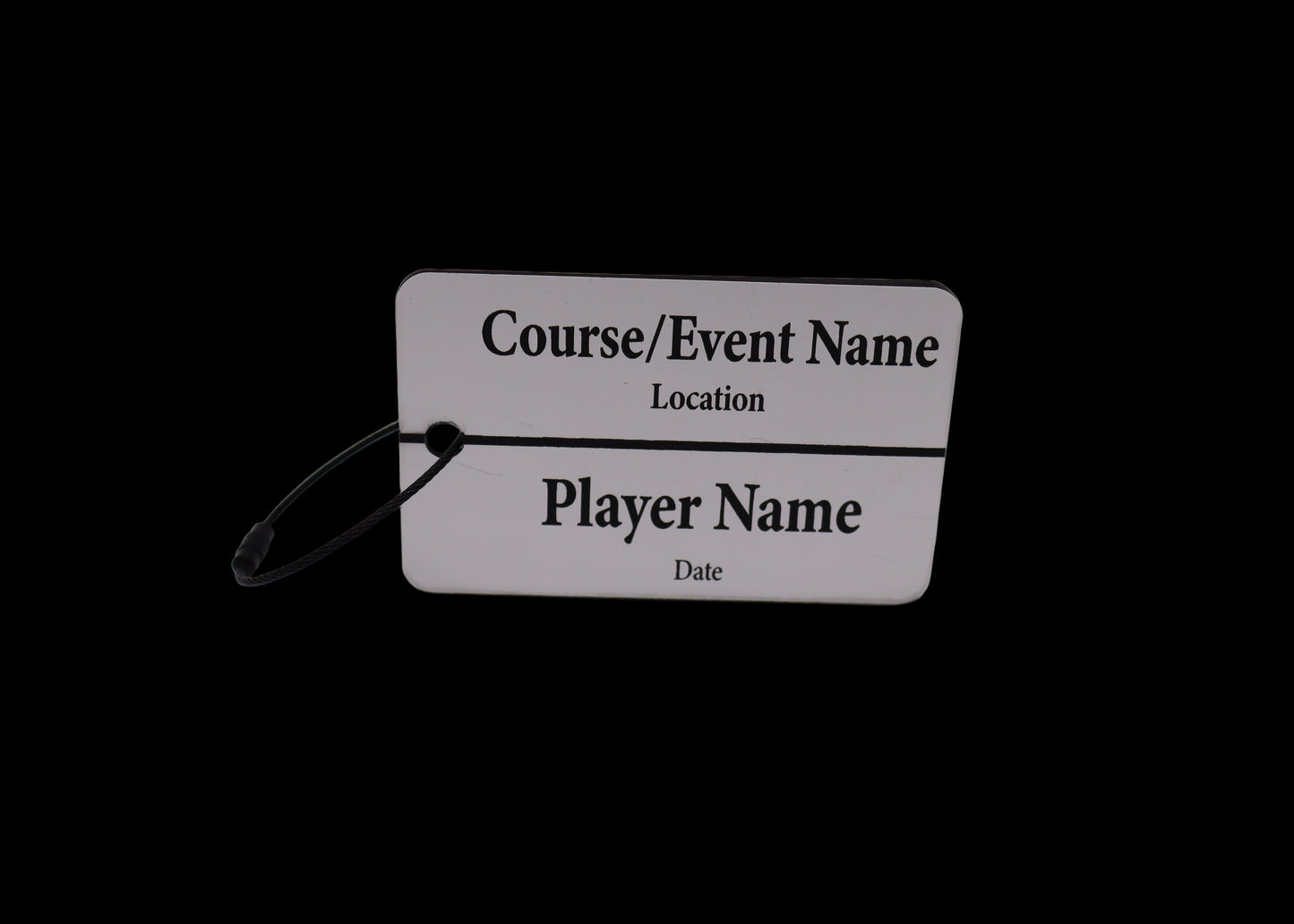 Custom Engraved Black & Sliver Acrylic Golf Bag Tags