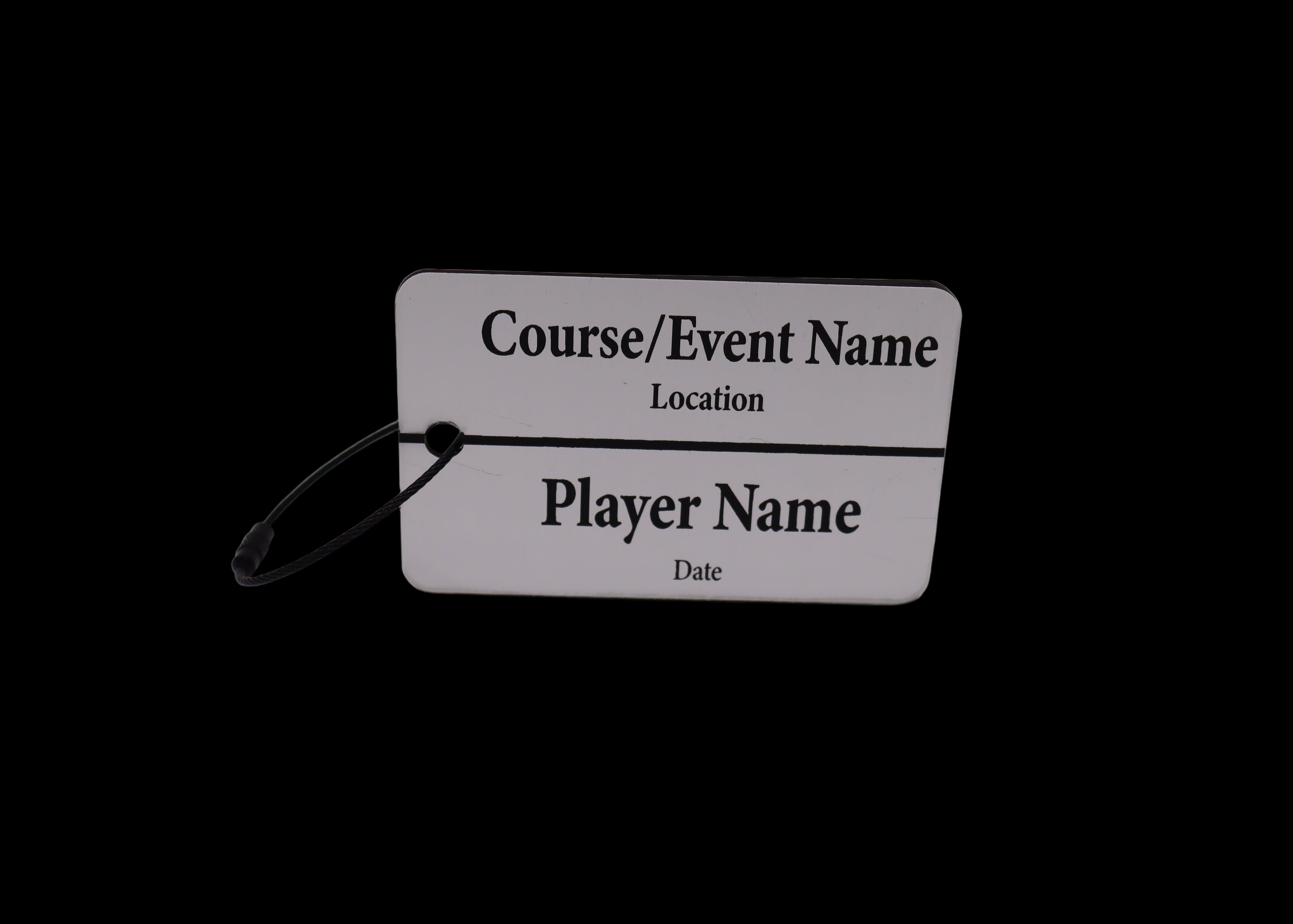Custom Engraved Black & Sliver Acrylic Golf Bag Tags