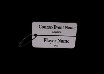 Custom Engraved Black & Sliver Acrylic Golf Bag Tags