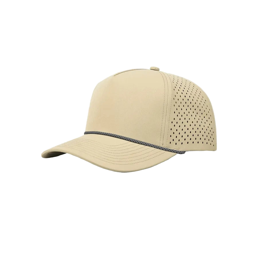 Khaki & Black Rope 5-Panel Performance Golf Hat