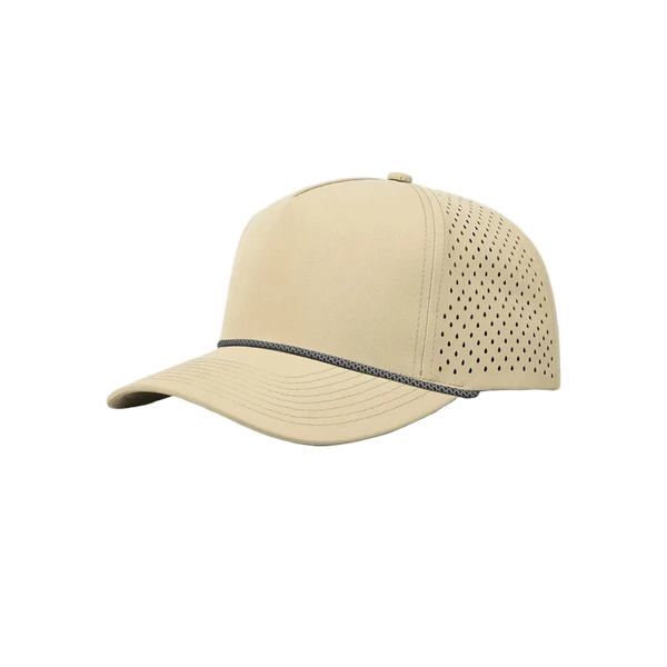 Khaki & Black Rope 5-Panel Performance Golf Hat