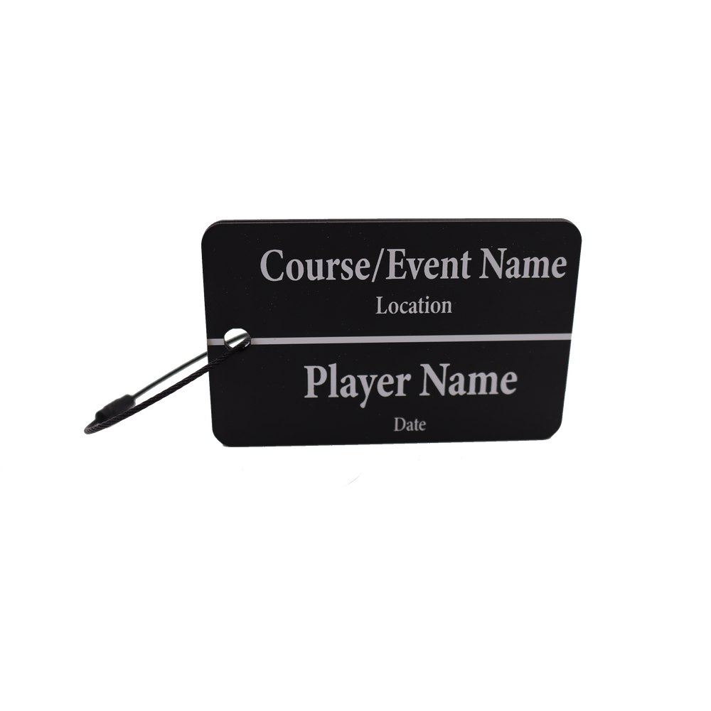 Acrylic Golf Bag Tags - Black & White