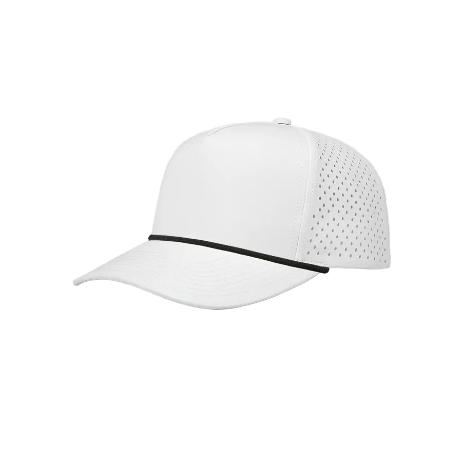 White & Black Rope 5-Panel Performance Golf Hat