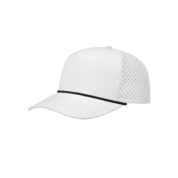 White & Black Rope 5-Panel Performance Golf Hat
