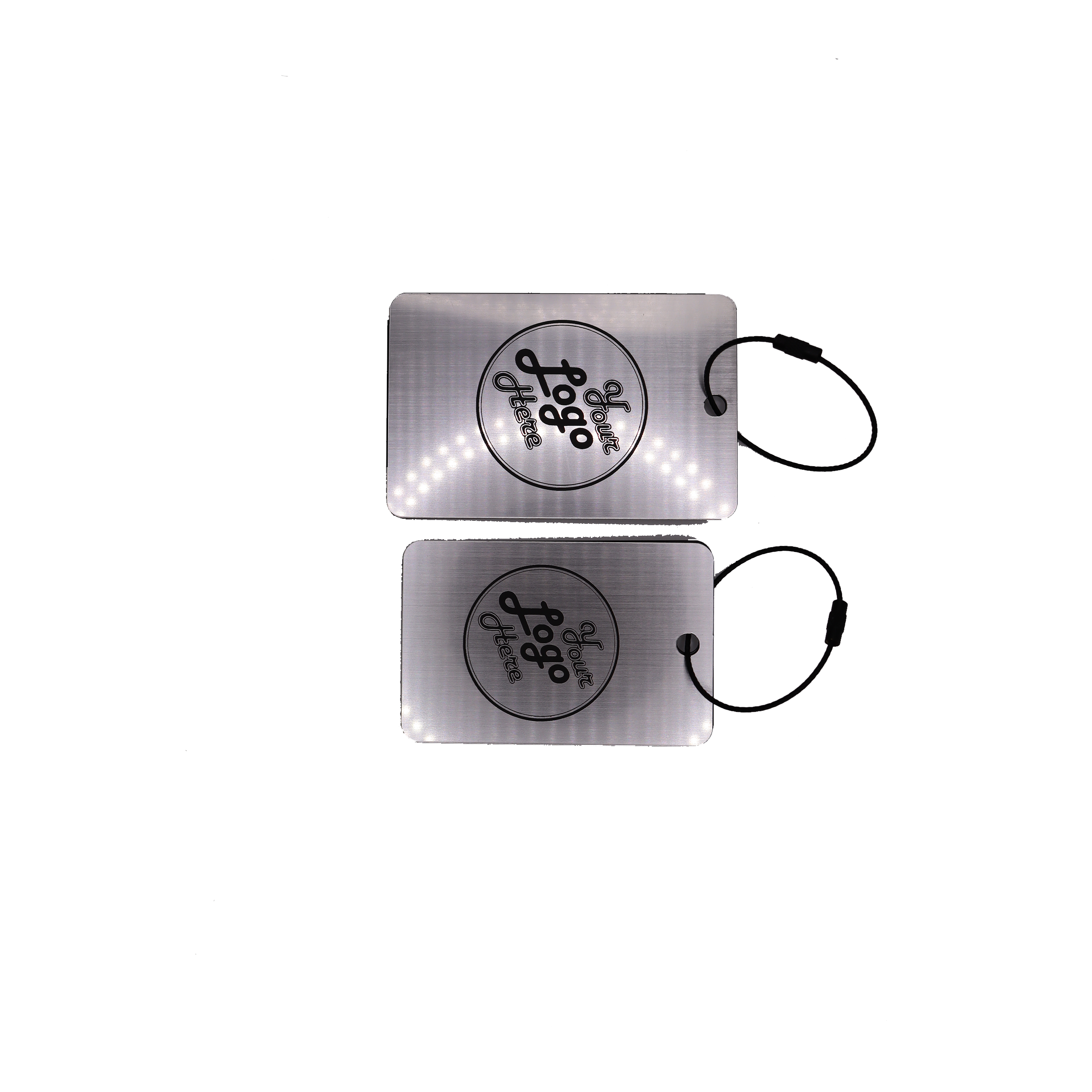 Custom Engraved Black & Silver Acrylic Golf Bag Tags