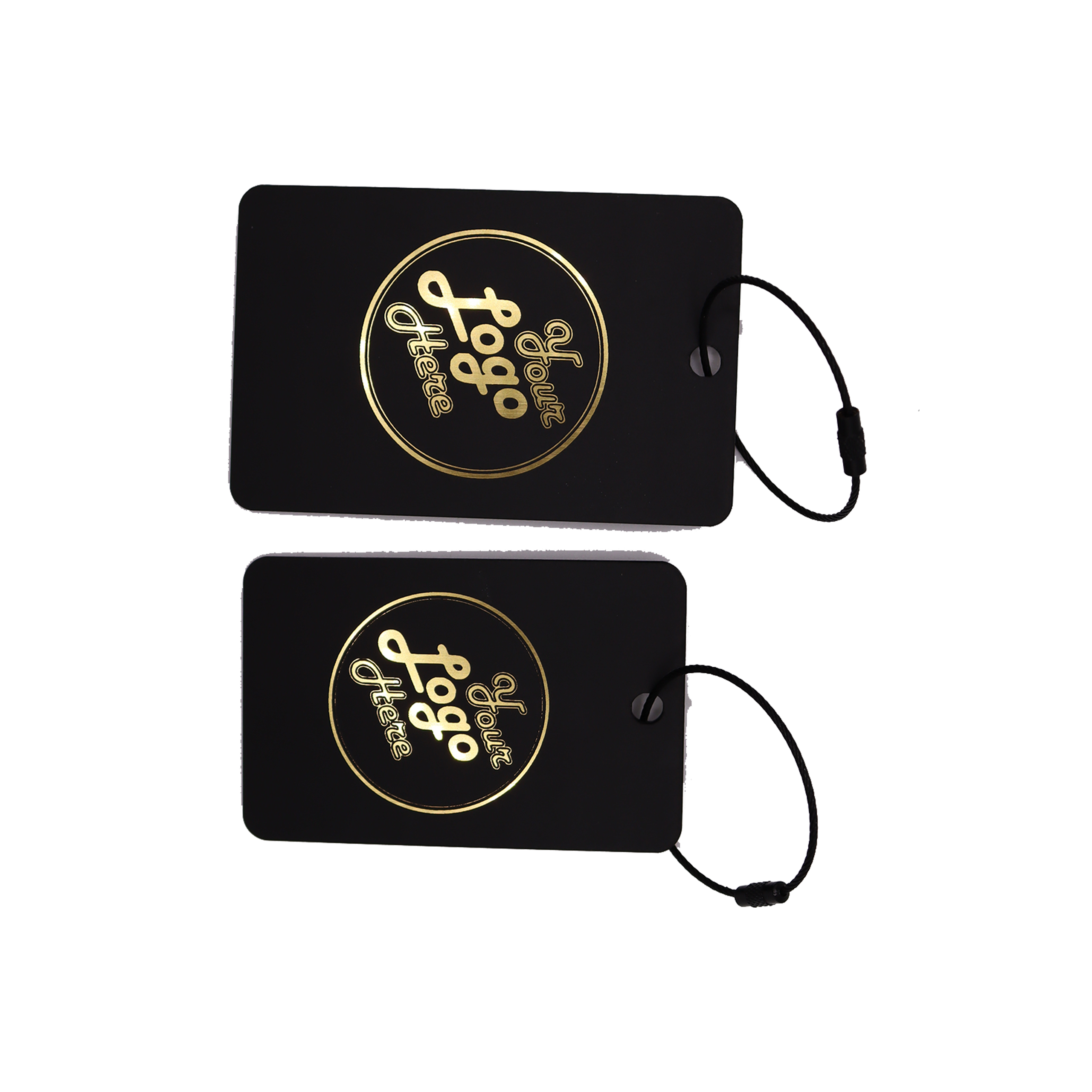 Custom Engraved Black & Gold Acrylic Golf Bag Tags