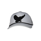 Black on Glossy Black Crow Leather Patch Hat